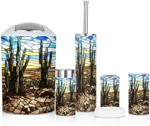 6-Piece High Noon Desert Stained Glass Bathroom Set
