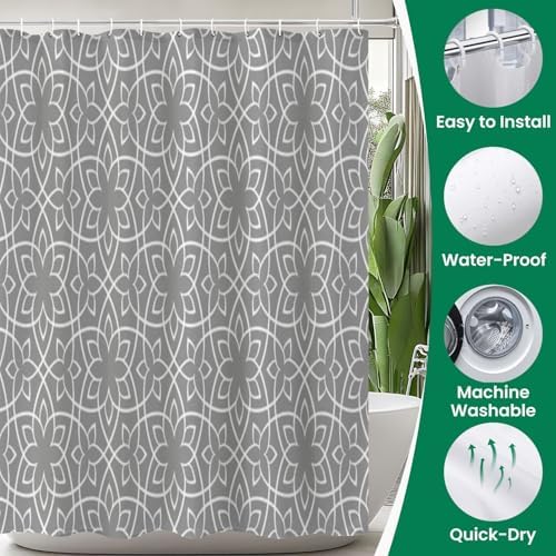 4 Piece JCOOKLOFTS Shower Set with Rugs Mats and Covers