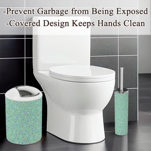 Stylish 6-Piece Bathroom Accessories Set with Blue Donut Glaze Design