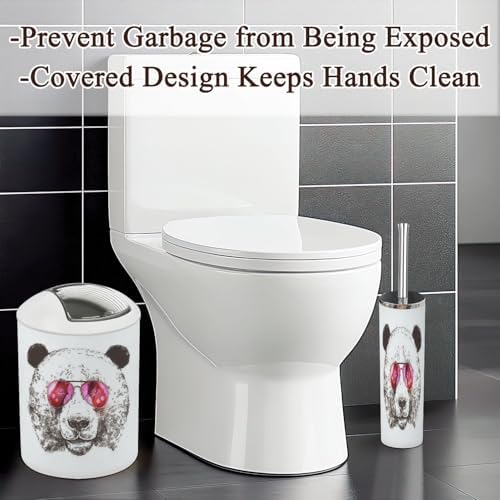 6-Piece Bathroom Accessories Set with Giant Panda Sunglasses Design