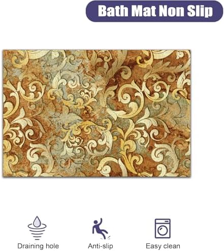 Rectangle Non Slip Shower Mat 2x3ft with Drain Hole