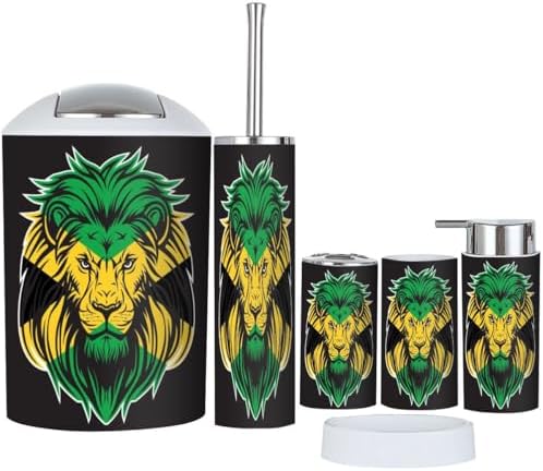 JBNJANKDAV 6 Pcs Lion Head Bathroom Accessories Set