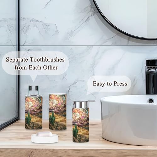 6 Piece Bathroom Accessories Set Boho Decor 1