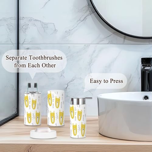 Bear Tribal Bathroom Accessories Set 6 Pcs