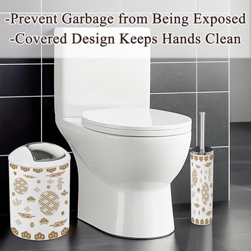 Japanese Gold Geometric Bathroom 6 Pcs Set
