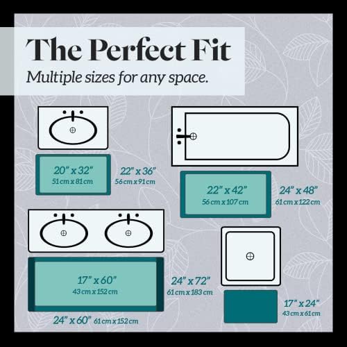 Genteele Non Slip Bath Mat - Quick Dry Memory Foam 17x24