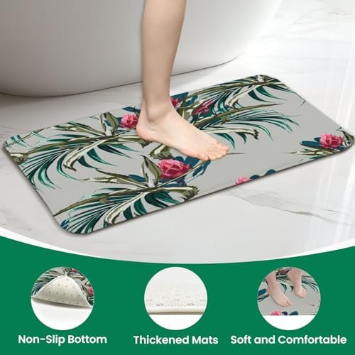 JCOOKLOFTS 4-Piece Shower Curtain Set with Floral Pattern