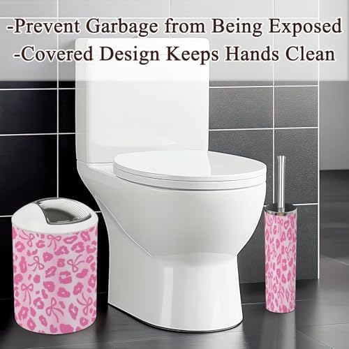 6 Piece Bathroom Accessories Set with Ombre Leopard Print Bow