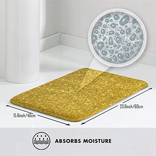 Meaudiwes Bathroom Rug 16x24 Inches Gold Bling Glitter Non-Slip