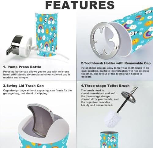 Panda Bear Bathroom Accessories Set 6 Pcs
