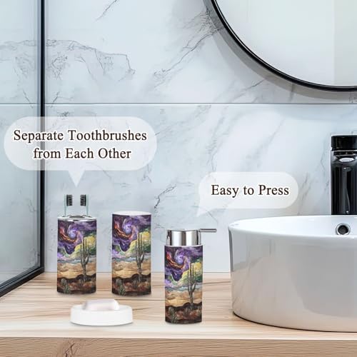 6 Piece Stormy Sky Cactus Bathroom Set