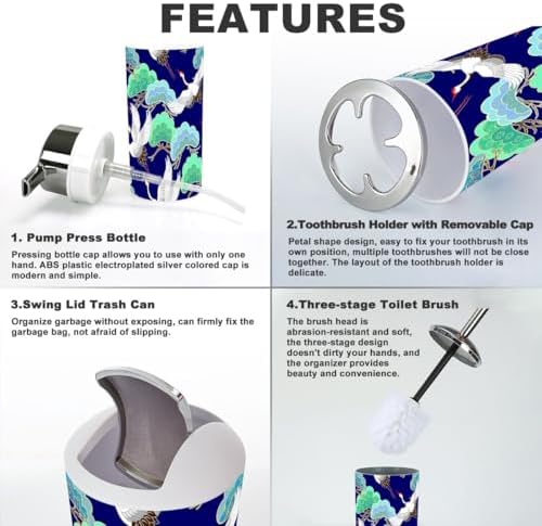 Bathroom Accessories Set 6 Pcs Durable Modern Decor
