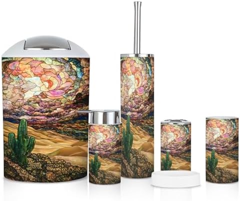6 Piece Bathroom Accessories Set Boho Decor 1
