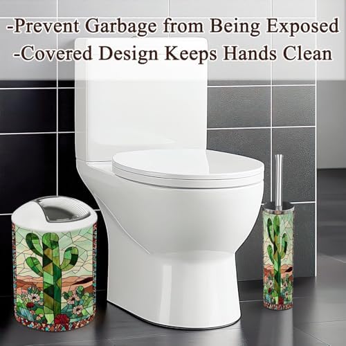 6 Piece Vibrant Stained Glass Bathroom Accessories Set