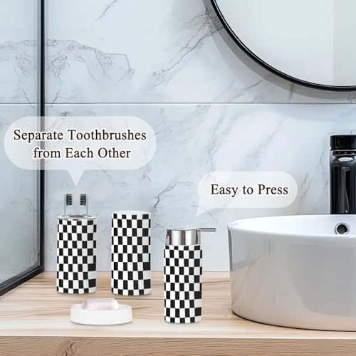 6 Piece Bathroom Accessories Set Modern Boho Design