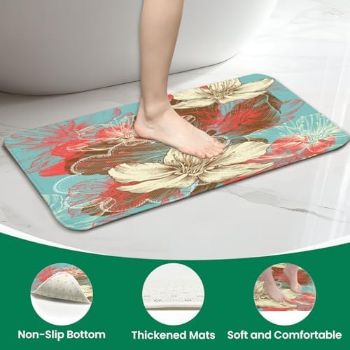 4 Pieces Shower Curtain Set with Non-Slip Rugs