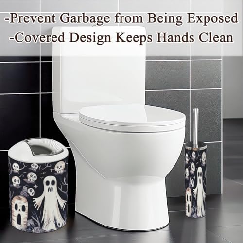 6 Piece Bathroom Accessories Set with Cute Ghosts Design