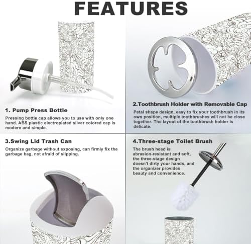 6 Piece Asian Style Bathroom Accessories Set