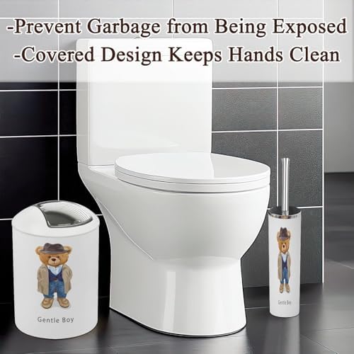 Gentle Boy Slogan Cute Bear Bathroom Accessories Set 6 Pcs