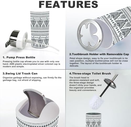 Tribal Bathroom Accessories Set 6 Pcs 1