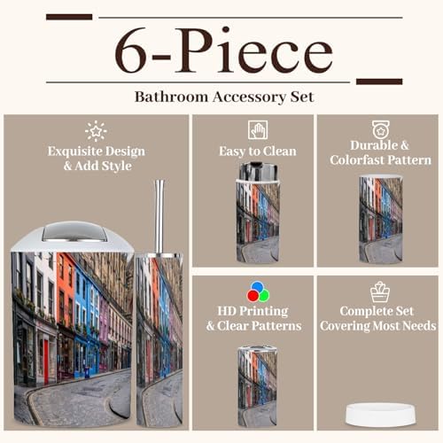 Boho Style 6 Piece Bathroom Accessories Set