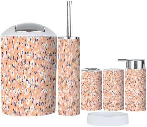 Boho Floral Bathroom Accessories Set 6 Piece