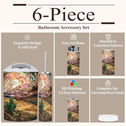 6 Piece Bathroom Accessories Set Boho Decor 1