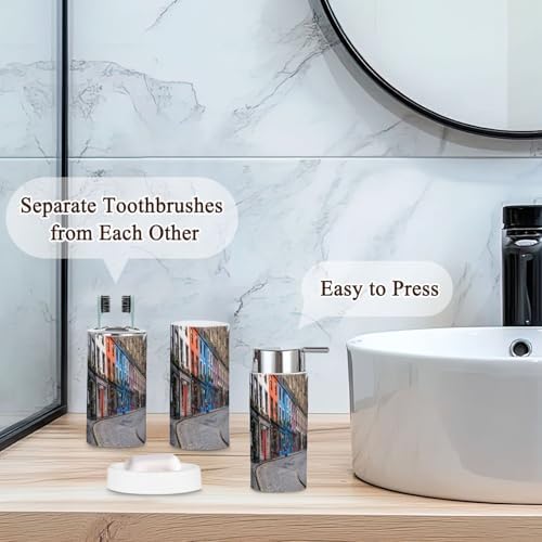 Boho Style 6 Piece Bathroom Accessories Set