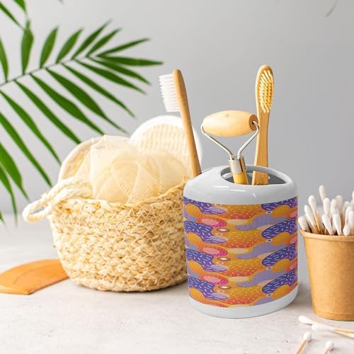 Ambesonne Abstract Soap Dispenser Toothbrush Holder Set