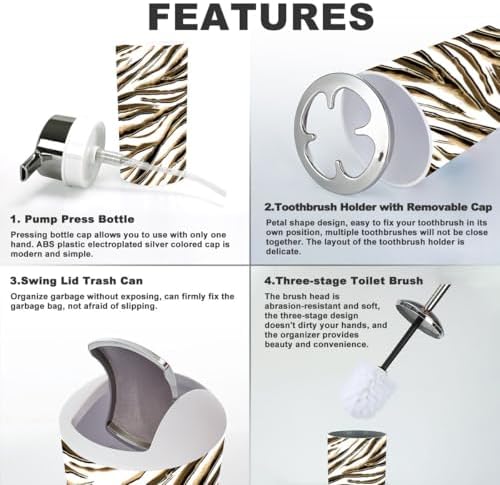 Bathroom Accessories Set 6 Pcs Durable Decorative