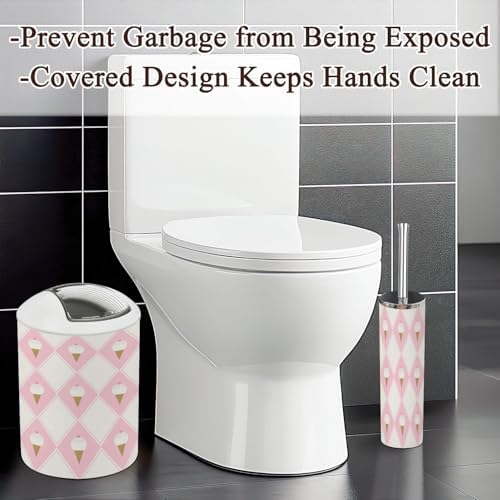 6 Pcs Bathroom Accessories Set with Ice Cream Cone Design