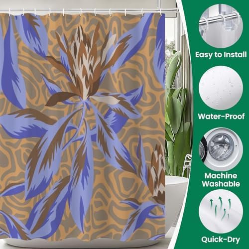 4-Piece Shower Curtain Set with Rugs and Mat