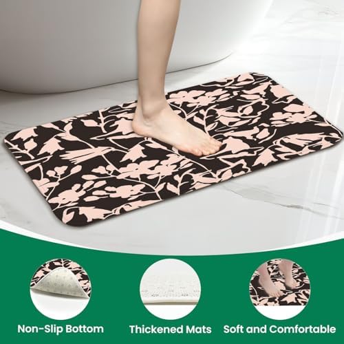 4 Piece Shower Curtain Set with Floral Pattern