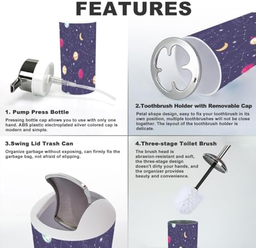 Bathroom Accessories Set 6 Pcs Cosmos Decor