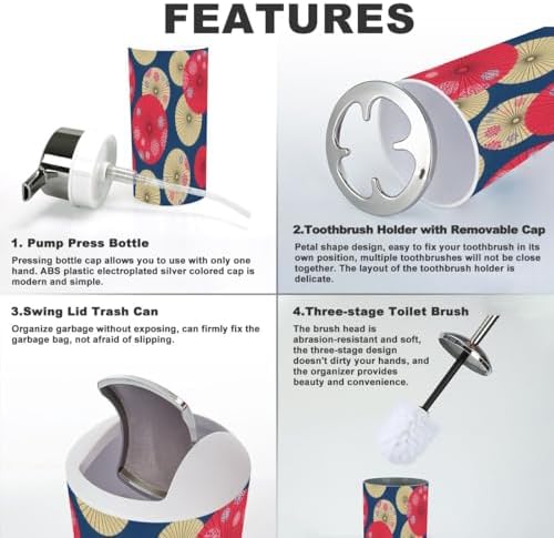 6 Pcs Bathroom Accessories Set - Durable Stylish