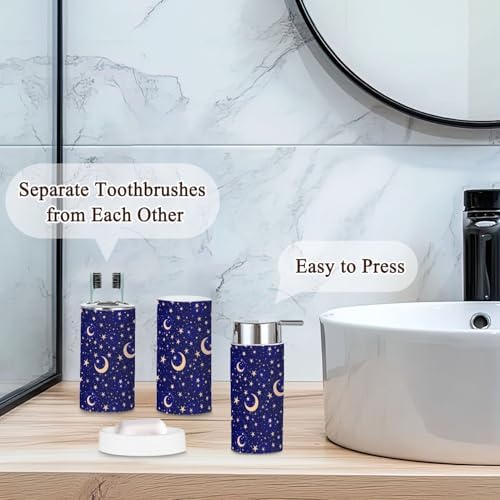 Starry Night Sky Bathroom Accessories Set 6 Pcs