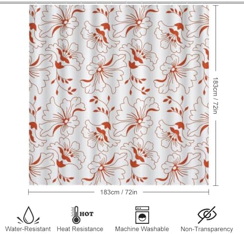 Kuizee 4-Piece Shower Curtain Set with Rugs and Hooks