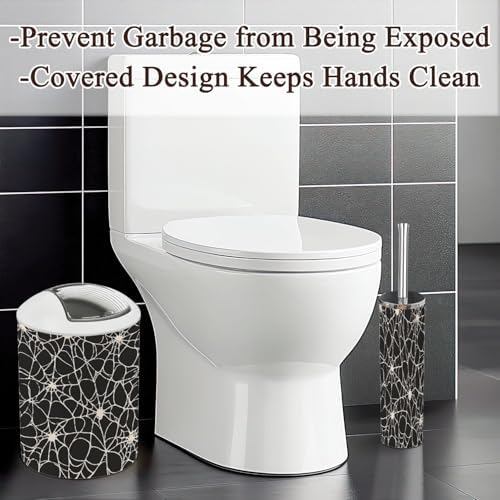 6 Piece Bathroom Accessories Set Spiderweb Pattern