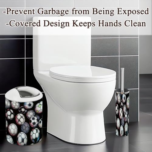 6 Piece Boho Bathroom Accessories Set with Soccer Ball Design