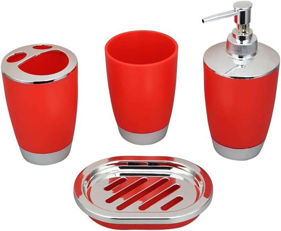 Wilove 4Pcs Set Plastic Bathroom Accessories