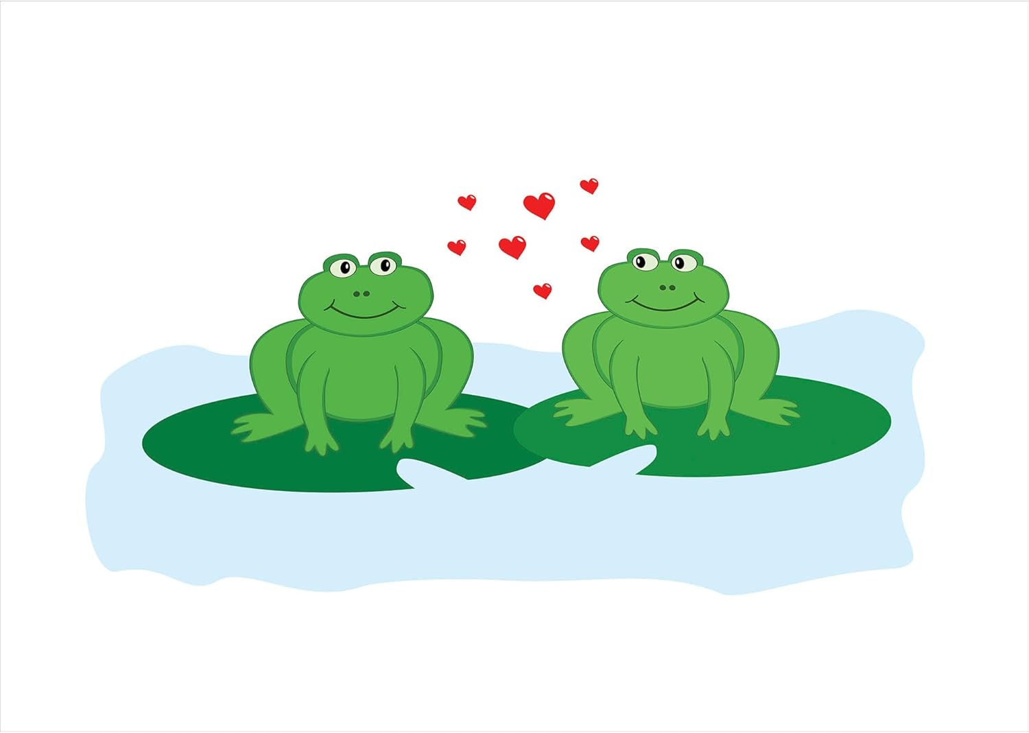 Ambesonne Love Soap Toothbrush Set - Frogs on Lake 2 Pcs