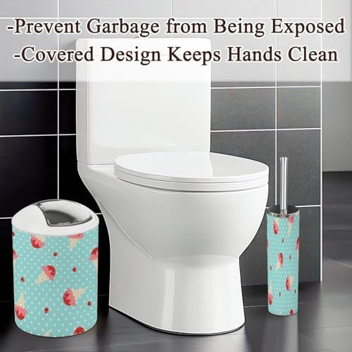 6 Pcs Ice Cream Polka Dots Bathroom Accessories Set