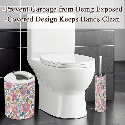 6 Piece Retro Floral Bathroom Accessories Set