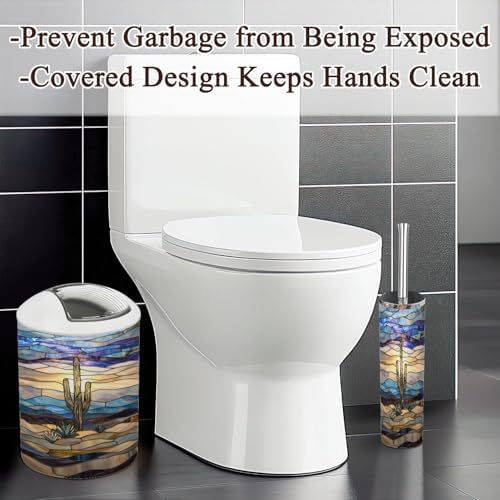 6 Piece Bathroom Accessories Set with Desert Landscape Cactus Design