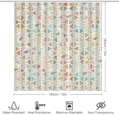 Kuizee 4-Piece Shower Curtain Set with Non-Slip Rugs 72x72 Inch