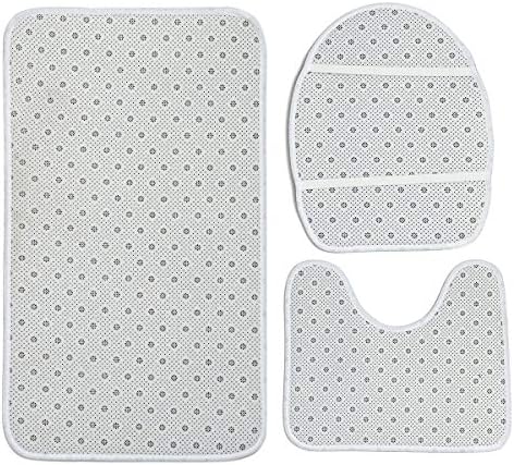 Wotrend Spring 3 Piece Bath Rug Set Red Rose Wreath