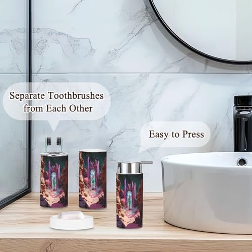 6-Piece Pastel Southwest Desert Boho Bathroom Set