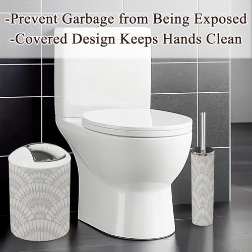 6 Pcs Modern Bathroom Accessories Set with Geometrical Design