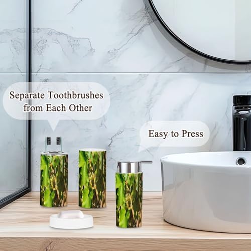 6 Piece Bathroom Accessories Set in Ripe White Grapes