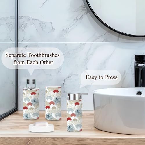 Traditional Geometric Bathroom Accessories Set 6 Pcs